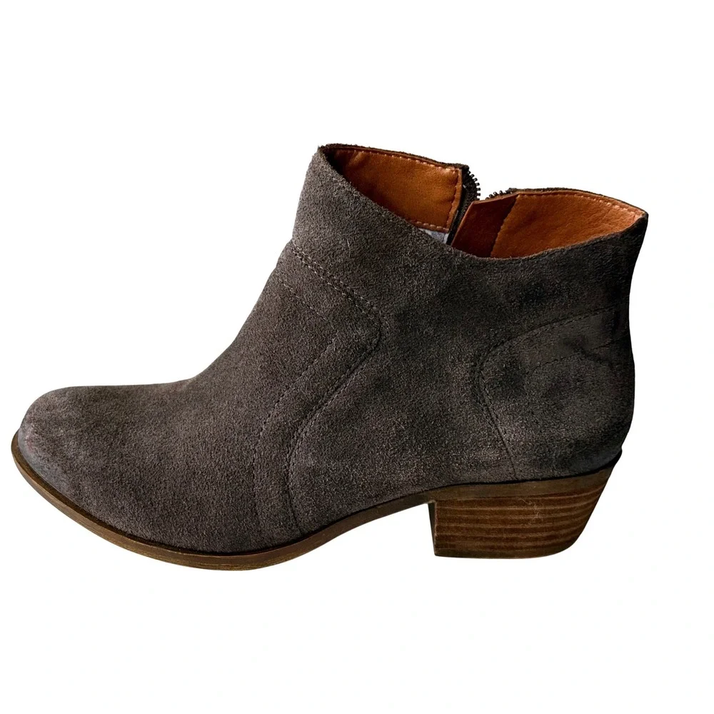 LUCKY BRAND Brolley Dark‎ Brown suede ankle booties women's boots size 7M
